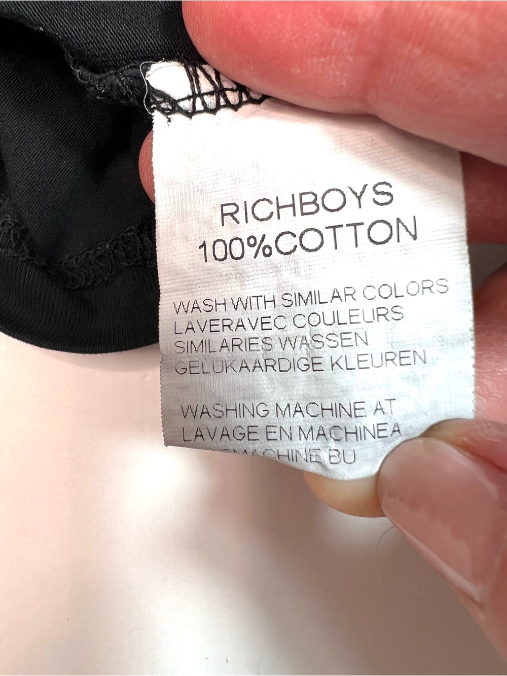 Rich Boys Designer Black Cotton Tee Size 10-12 - Picture 6 of 9